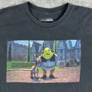 Shrek T-Shirt Mens L Black Graphic Tee DreamWorks Movie Donkey Funny Retro